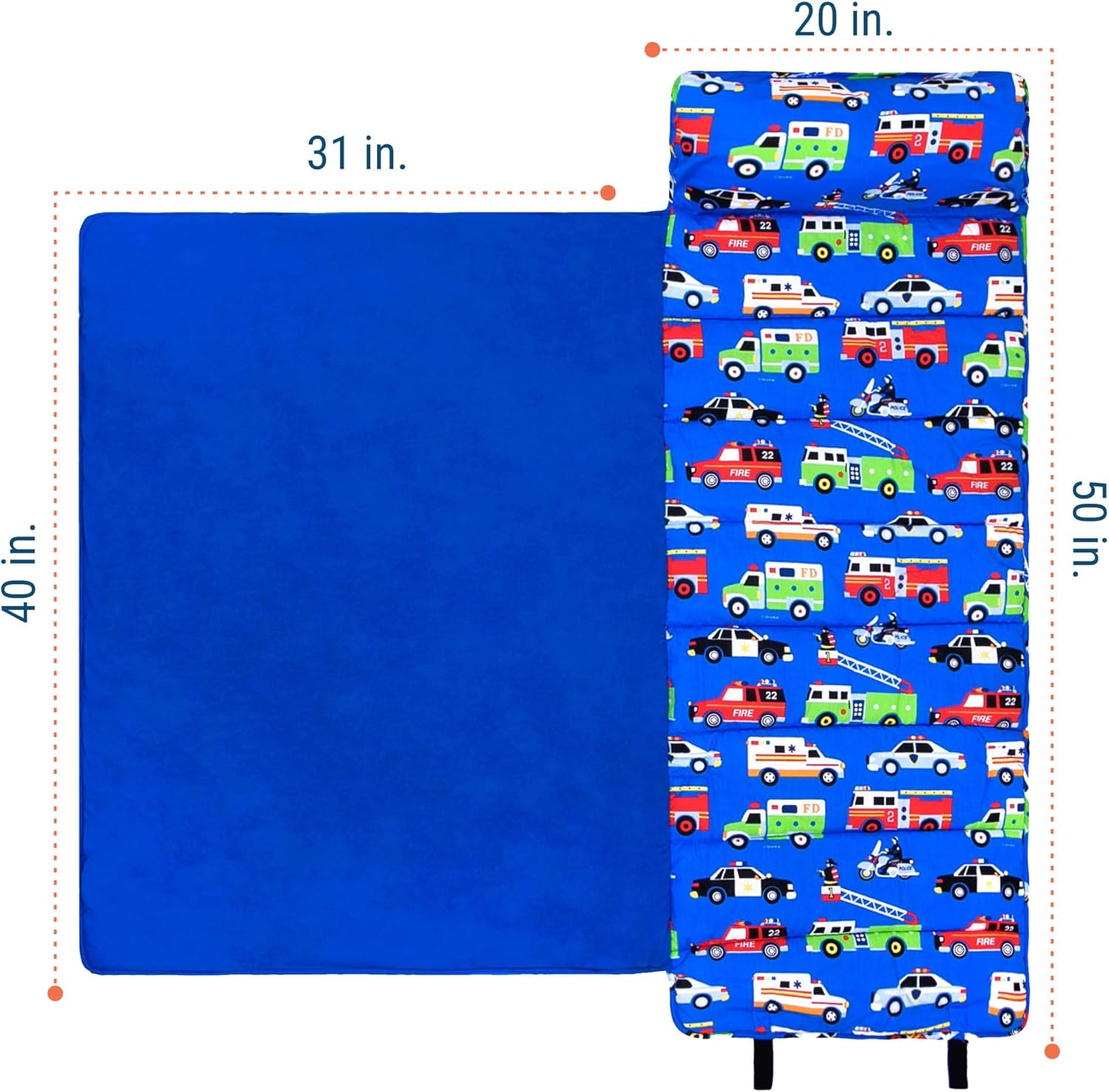 Wildkin Kids Original Nap Mat – Cozy Kids Sleep Mat with Pillow, Ideal for School & Travel - Heroes