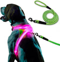 Noxgear LightHound (Large) + High-Visibility Dog Leash – Illuminated and Reflective Harness for Dogs Including Multicolored LED Fiber Optics (USB Rechargeable, Adjustable, Lightweight, Rainproof)