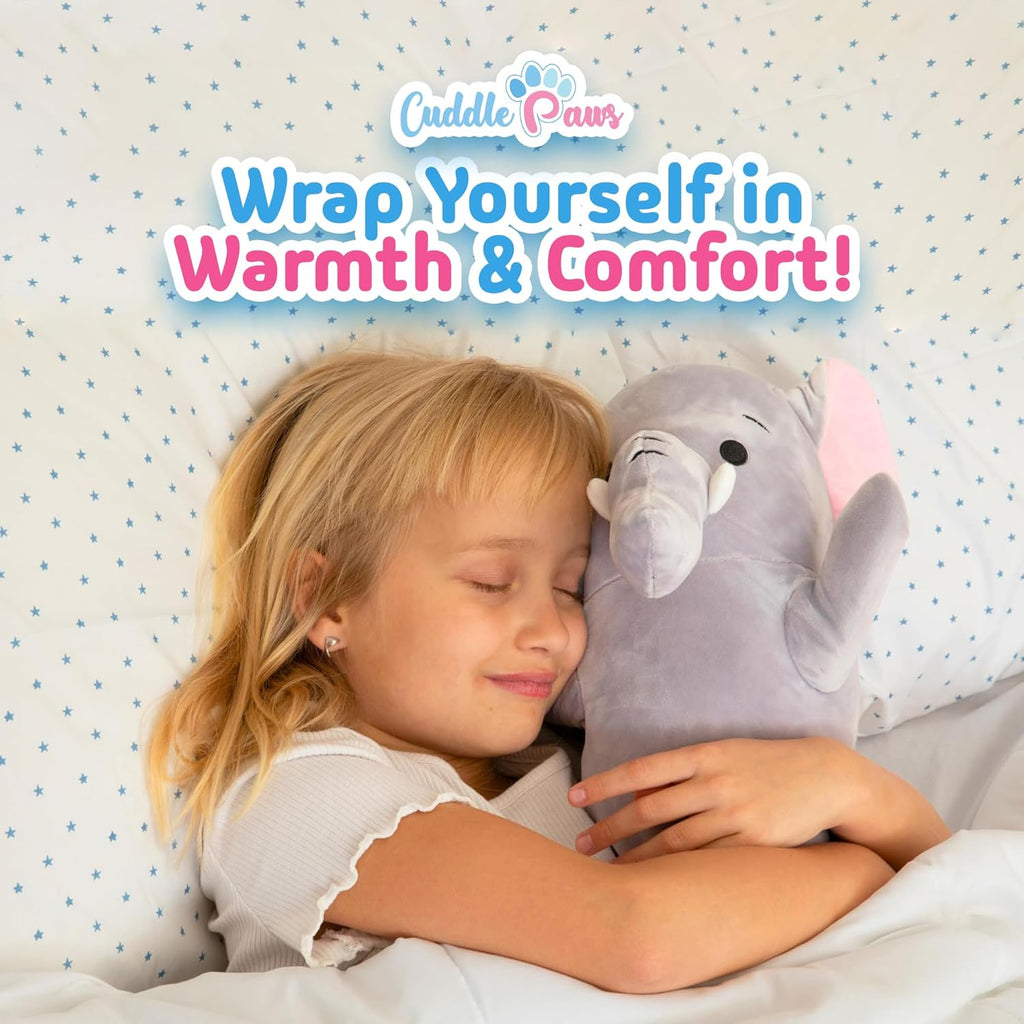 Elephant Plush Body Pillow for Kids | Long Stuffed Animal Cuddle Pillow | Soft Hugging Toy | Plushie Gift for Girls & Boys | Long Plush Body Pillow for Sleep & Comfort | Medium, 35 Inches