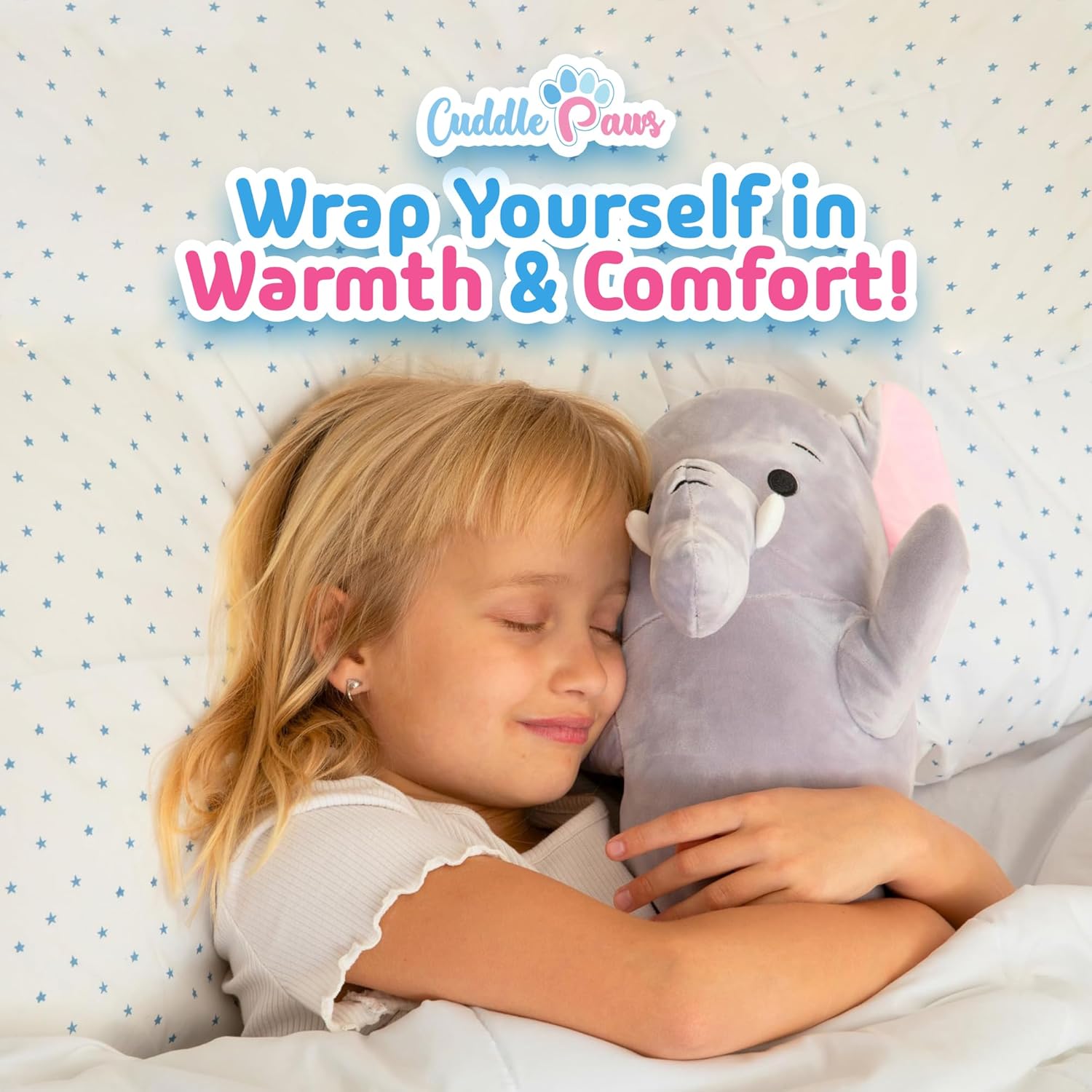 Elephant Plush Body Pillow, 23 inches, Stuffed Animal Toy for Kids & Toddlers