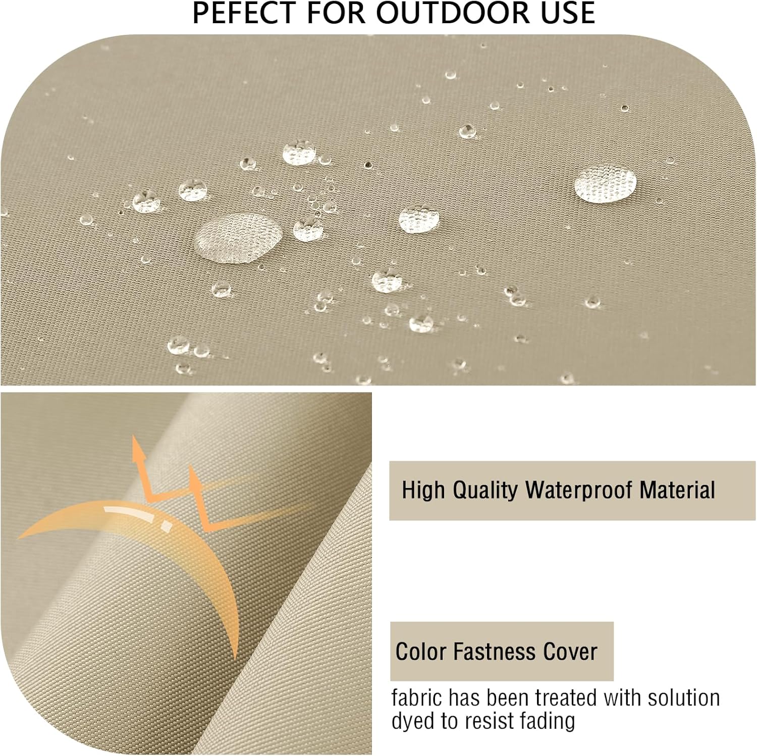 idee-home Outdoor Cushions for Patio Furniture, Outdoor Seat Cushion, Waterproof Couch Hampton Bay Deep Seat Replacement Chair Cushions for Garden Lawn Backyard Deck, 26.5 x 26.5 Beige