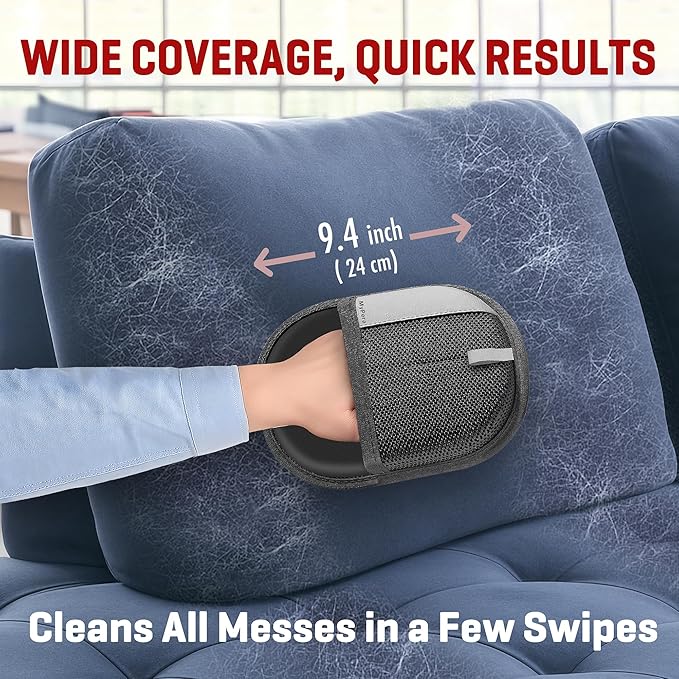 Pet Hair Remover Gloves for Cats & Dogs, Electrostatic Pet Hair Removal Gloves Brush for Pets Hair, Upgraded Animal Fur Removal Tool, Reusable Cats & Dogs Grooming Gloves for Hair Removal (1)