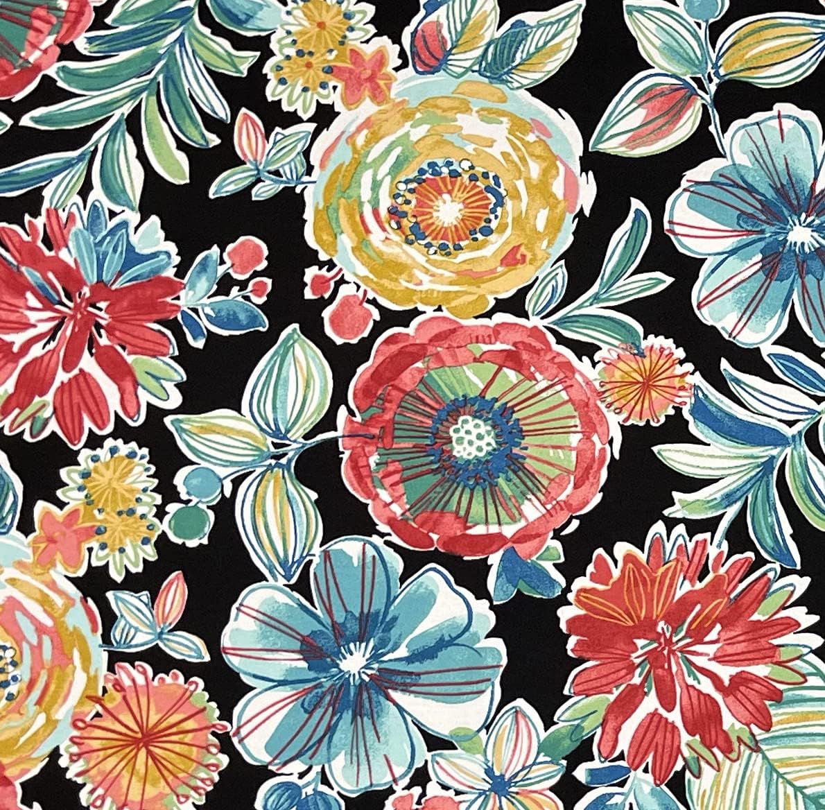 RSH DECOR: Tufted Wicker Loveseat Cushion | 41” x 19" | All-Weather Spun Fabric | Water and Fade-Resistant | Outdoor Settee Cushion for Patio Furniture | Colsen Noir - Made in USA