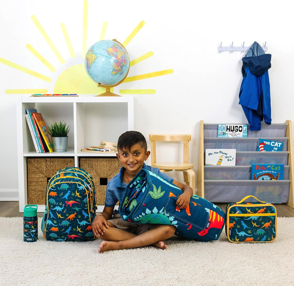 Wildkin Kids Microfiber Nap Mat – Soft Sleep Mat with Pillow, Ideal for School & Travel - Jurassic Dinosaurs