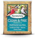 Morning Song Clean & Free No Mess Wild Bird Seed – 12 lb. Shell-Free Bird Food Blend with Sunflower Chips, Peanuts & Canary Seed – No Waste Bird Food for Outside Feeders