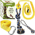 Dog Hanging Bungee Tug Toy: Interactive Tether Tug-of-War for Pitbull Small to Large Dogs to Exercise and Fun Solo Play - Durable Retractable Tugger Dog Rope Toy with 2 Chew Rope Toys