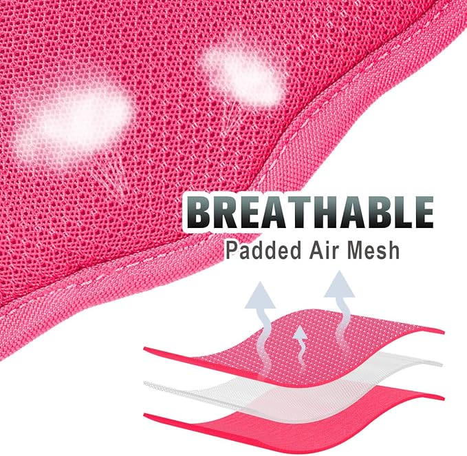 BARKBAY No Pull Dog Harness Large Reflective Dog Harness with Front Clip and Easy Control Handle for Walking Training Running with ID tag Pocket(Pink,XS)