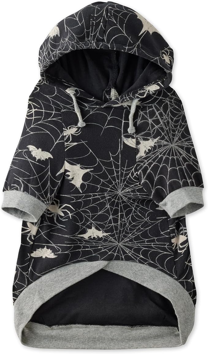 Rocky – The Orginal Lightweight Hooded TEE 100% Organic Cotton Dog Hoodie Pet Coat Sweater for Small, Medium, Large Dogs, Batty Black, Large (40-60 lbs)