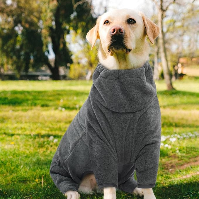 ROZKITCH Doberman Sweater, Pet Windproof Warm Cold Weather Jacket Vest Cozy Jumpsuit Apparel Outfit Clothes for Small Dog Walking Hiking Sleep Grey2XS