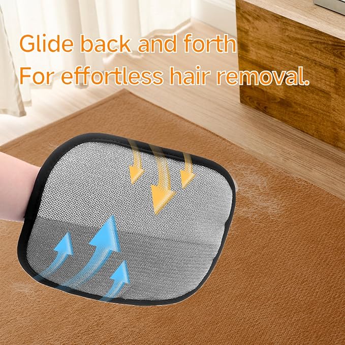 2-in-1 Pet Grooming Glove & Fabric Hair Remover - Reusabie, Silicone Massage Bristles,Static Adhesion for Quiuck Shedding Control,Safe for Dogs & Cats（Big）