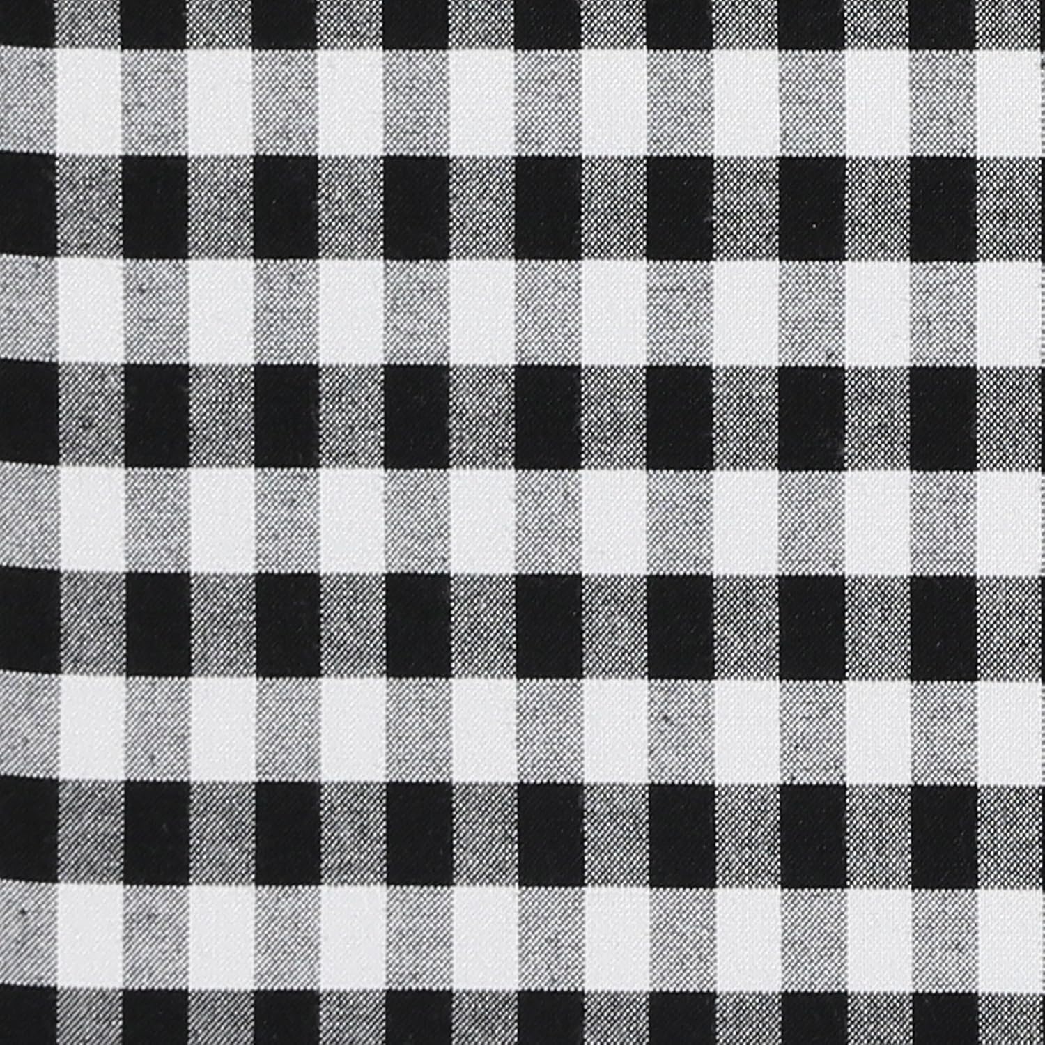 AAAAAcessories D-Shaped Chair Cushions, 2" Thick Dining Chair Pads with Ties and Removable, Machine-Washable Cover, 17" x 16", Set of 4, Checkered Black/White