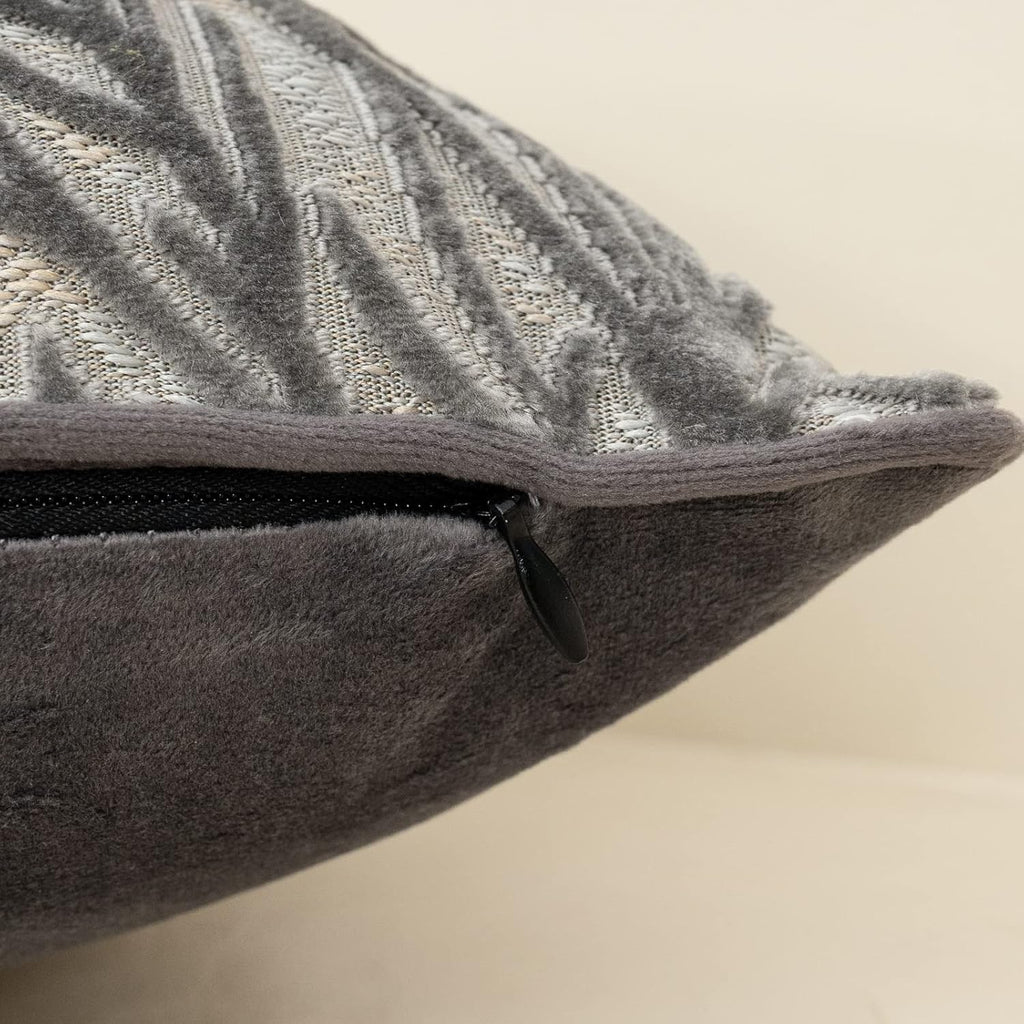 Yangest Grey Throw Pillow Cover Velvet Cushion Cover Branches Rectangular Pillowcase for Sofa Couch Bedroom Living Room, 12x20 Inch