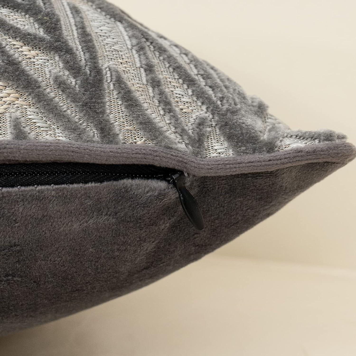 Yangest Grey Throw Pillow Cover Velvet Cushion Cover Branches Rectangular Pillowcase for Sofa Couch Bedroom Living Room, 12x20 Inch