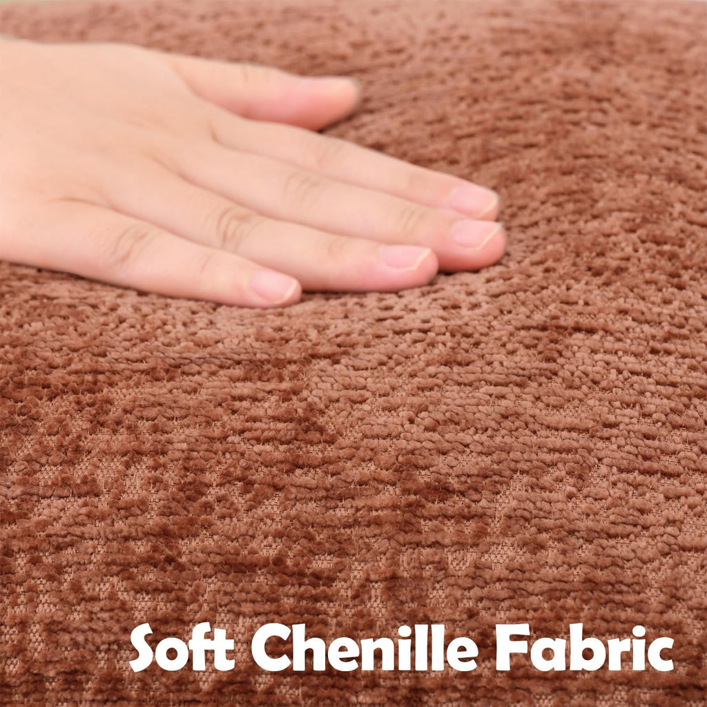 Pack of 2 Burnt Orange Fall Euro Shams Pillow Covers 26x26 Cozy Soft Chenille Decorative Throw Pillow Covers Accent Vintage Square Couch Pillow Covers for Home Decor Bed Sofa Living Room