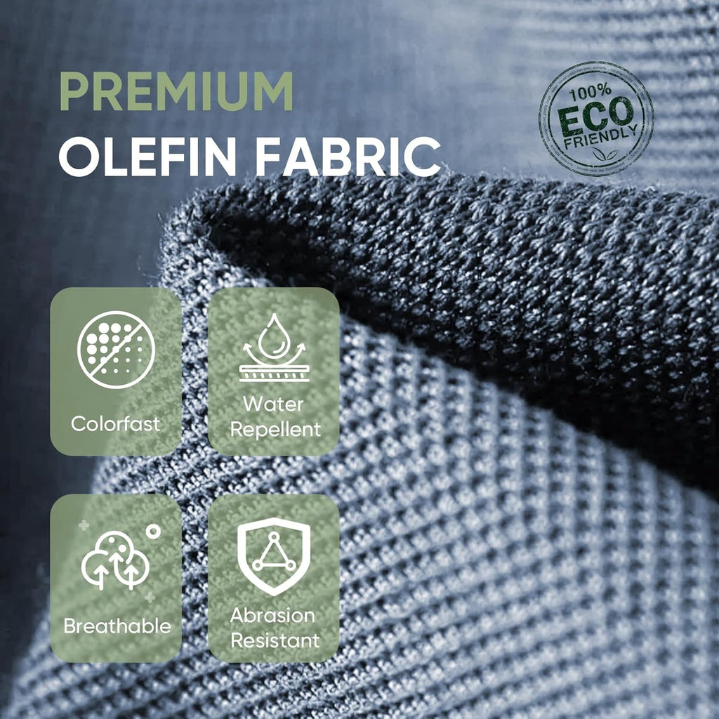 Outdoor Chair Cushion Set, 25 x 22 Deep Seat Cushion, Patio Chair Cushions for Outdoor, Include 1 Seat Cushion and 1 Back Cushion, Baby Blue