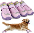 Dog Shoes for Large Dogs, Medium Dog Boots & Paw Protectors for Winter Snow, Breathable Dog Booties for Hot Pavement, Hardwood Floors Purple Size 6