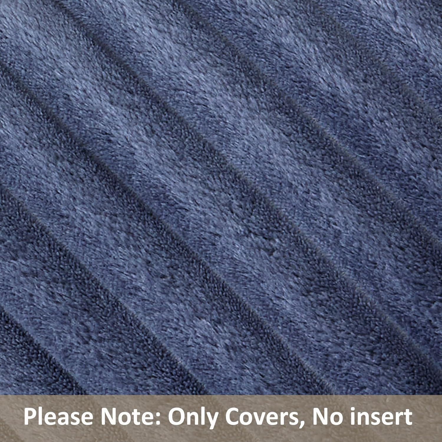 Kevin Textile Soft Plush 12x24 Inch Lumbar Pillow Cover 1 Pack, Luxury Fluffy Faux Fur Striped Flannel Rectangle Cushion Case for Couch Sofa Chair Bed Home Decor, Grey Blue