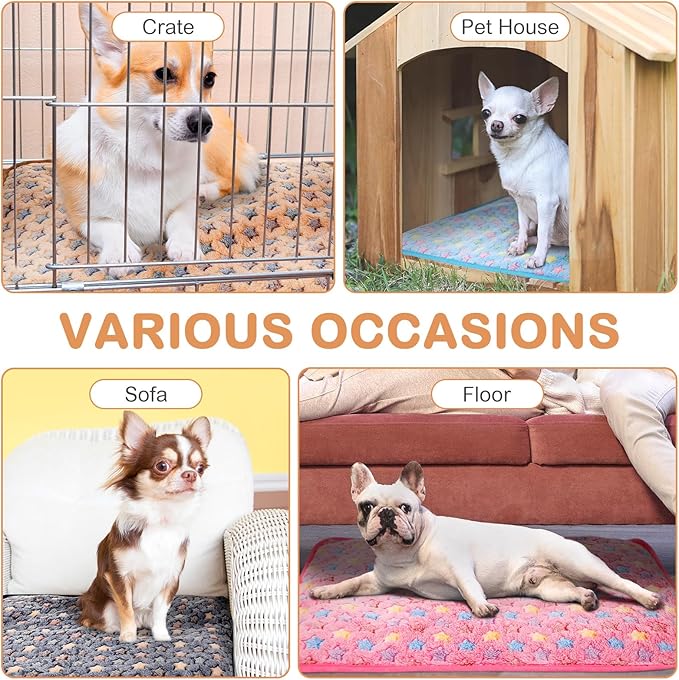 4 Pack Self Heating Cat Bed Cat Self Warming Pad with Removable Cover Extra Warm Thermal Pet Pad Washable Pet Crate Mat Anti Slip Kennel for Indoor Outdoor Pets (Small Star,16 x 20 Inches)