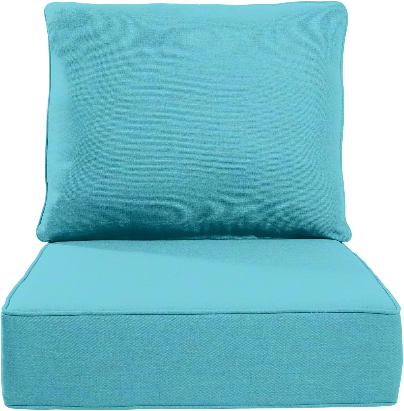 Luxury 24x24x6 Inch Outdoor Cushions - Water&UV&Fade Resistant 1 Set Zippered Patio Chair Cushion for Wicker Dining Rocking Swivel Chairs Loveseat Couch Sectional Sofa - Turquoise