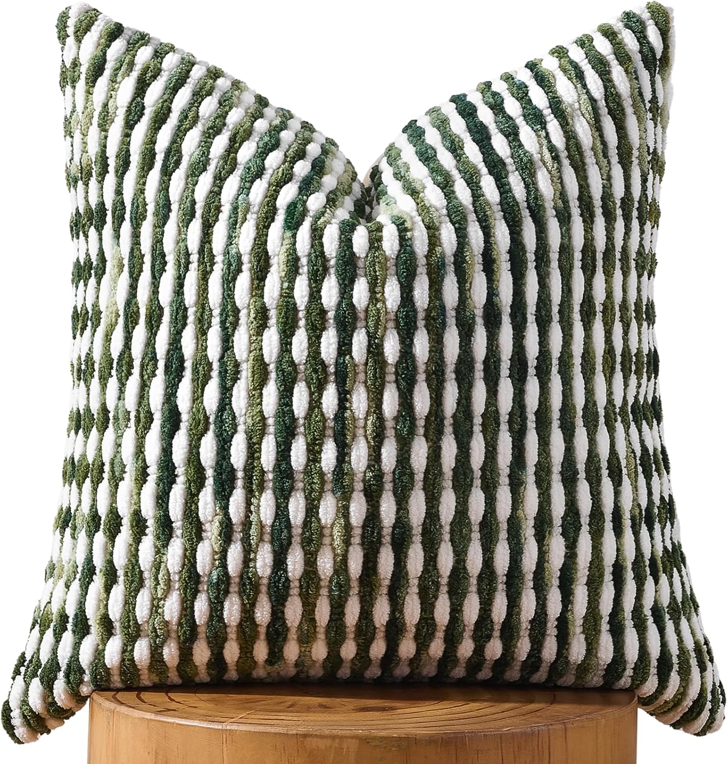 AmHoo Boho Chenille Pillow Cover Decorative Tufted Pillowcase for Couch Bed Sofa Bedroom Living Room Modern 18 x 18-Inch Sage Green