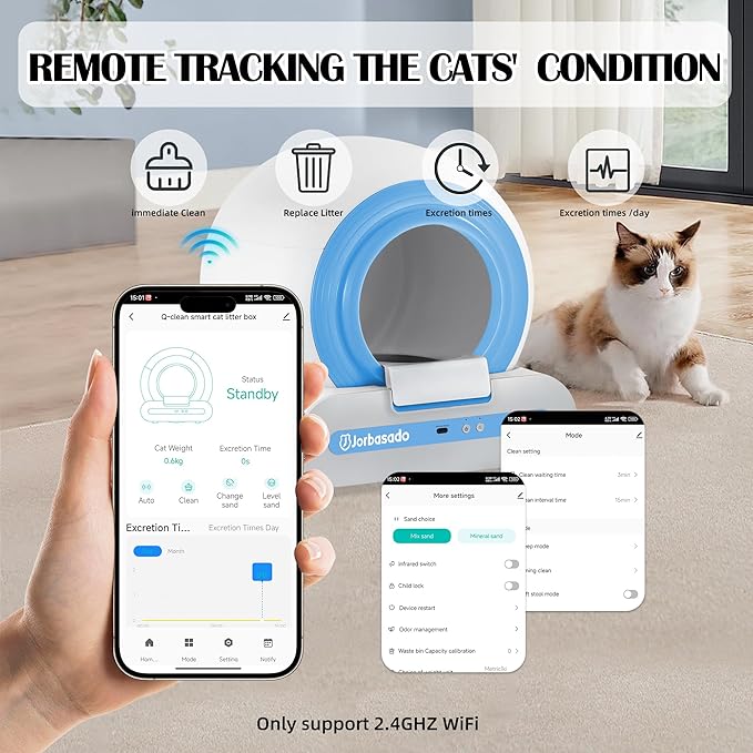 2025 Advanced Self Cleaning Cat Litter Box Odor Control Automatic Litter Box Smart Design App Control Easy to Clean for Multiple Cats Families