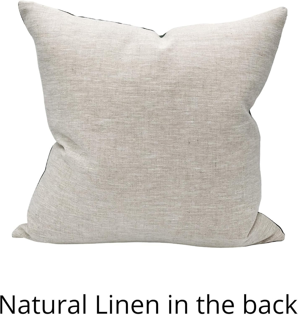 Designer Floral Warm Beige Tan on Off White Linen Pillow Cover, Peachy Pillow Cover, Boho Pillow, Neutral Pillow Cover, Floral Pillow Cover (Warm Beige Tan, 12x48)