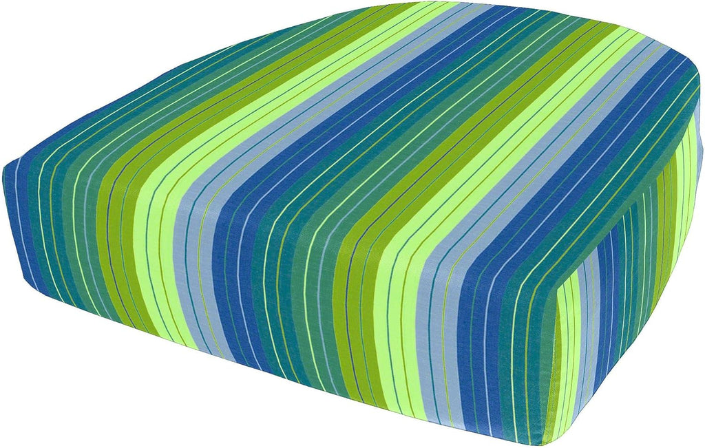 Cushion Source Rounded Back Seat Cushion, 19.5" x 20" x 5" deep Indoor and Outdoor Durable seat Cushion Made with Fade Resistant Sunbrella Fabric, Hidden Zipper, Sunbrella Seville Seaside