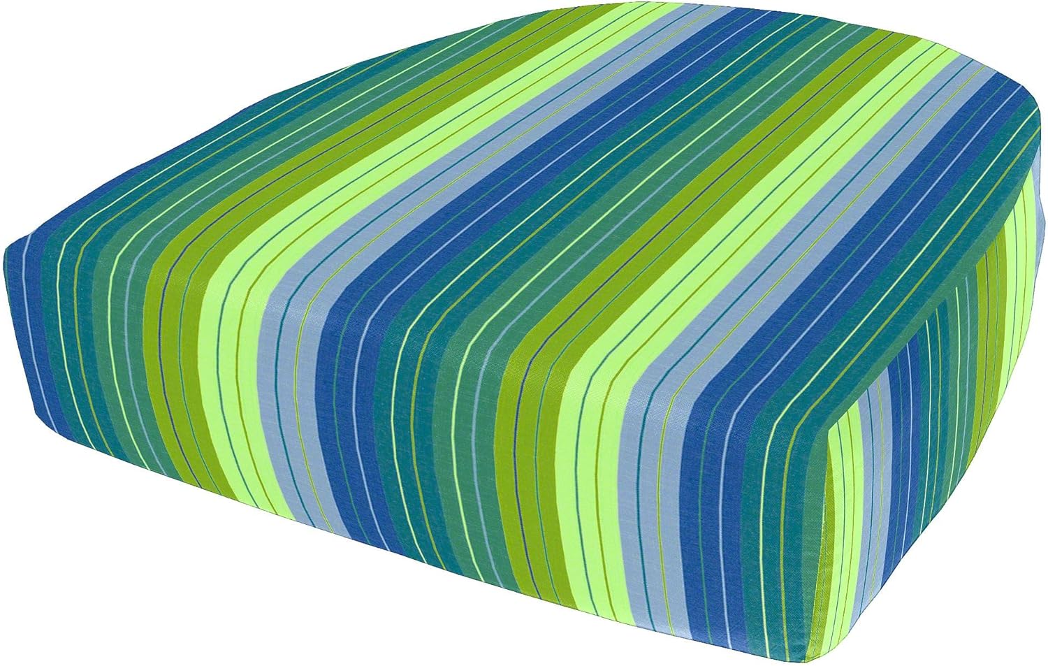 Cushion Source Rounded Back Seat Cushion, 19.5" x 20" x 5" deep Indoor and Outdoor Durable seat Cushion Made with Fade Resistant Sunbrella Fabric, Hidden Zipper, Sunbrella Seville Seaside