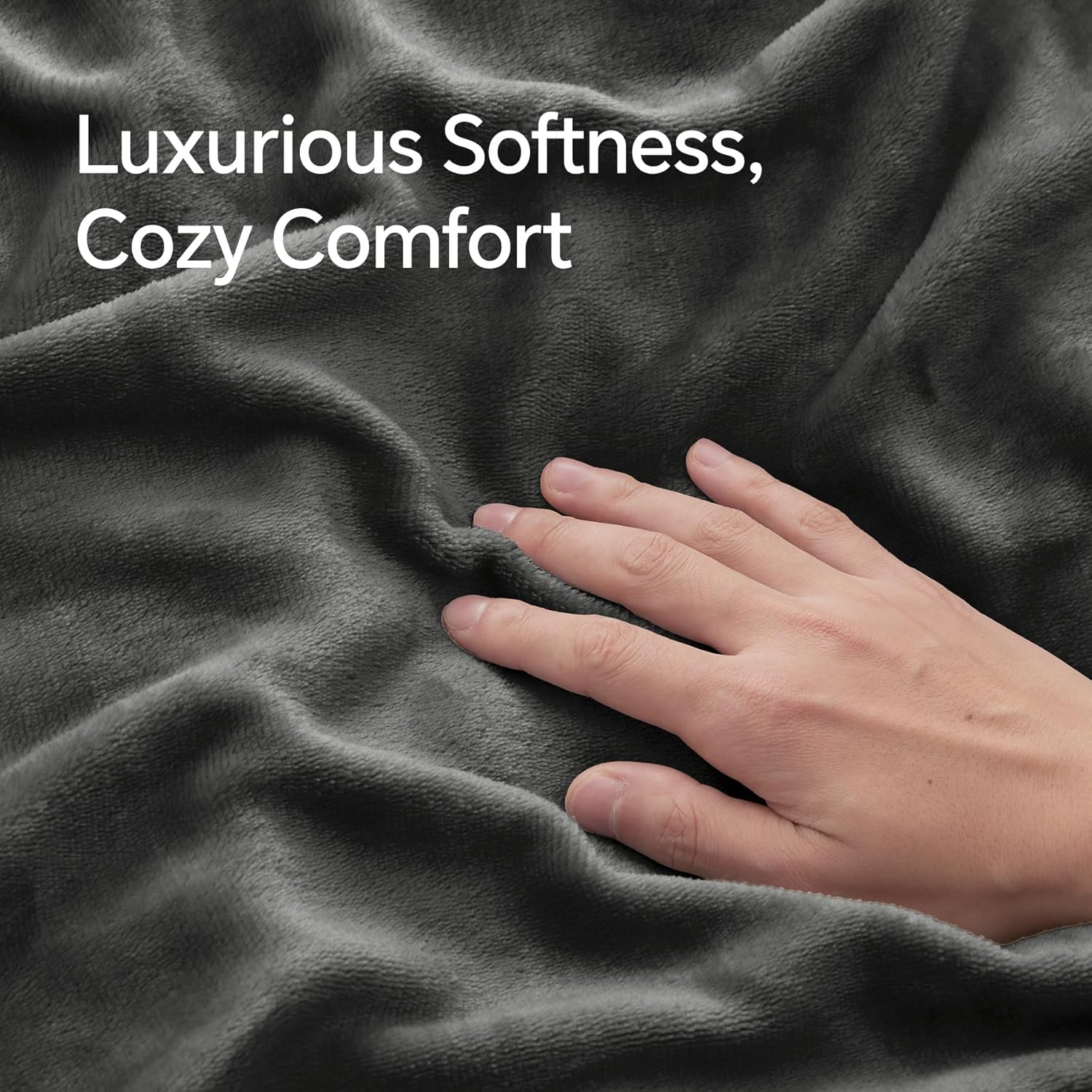 BEDELITE Flannel King Size Pillow Cases Set of 2, Super Soft Fleece Pillowcases with Zipper for Bedroom, Sofa, Couch,Luxury Cozy Fuzzy Velvet Pillow Shams for All Seasons(20x36 Inches,Dark Gray)