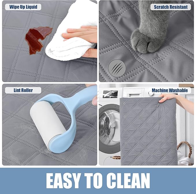 Smiry Waterproof Dog Bed Cover Pet Blanket, Soft Washable Dog Blanket for Furniture Bed Couch Sofa Reversible, Checkered (40"x80", Grey/Grey)