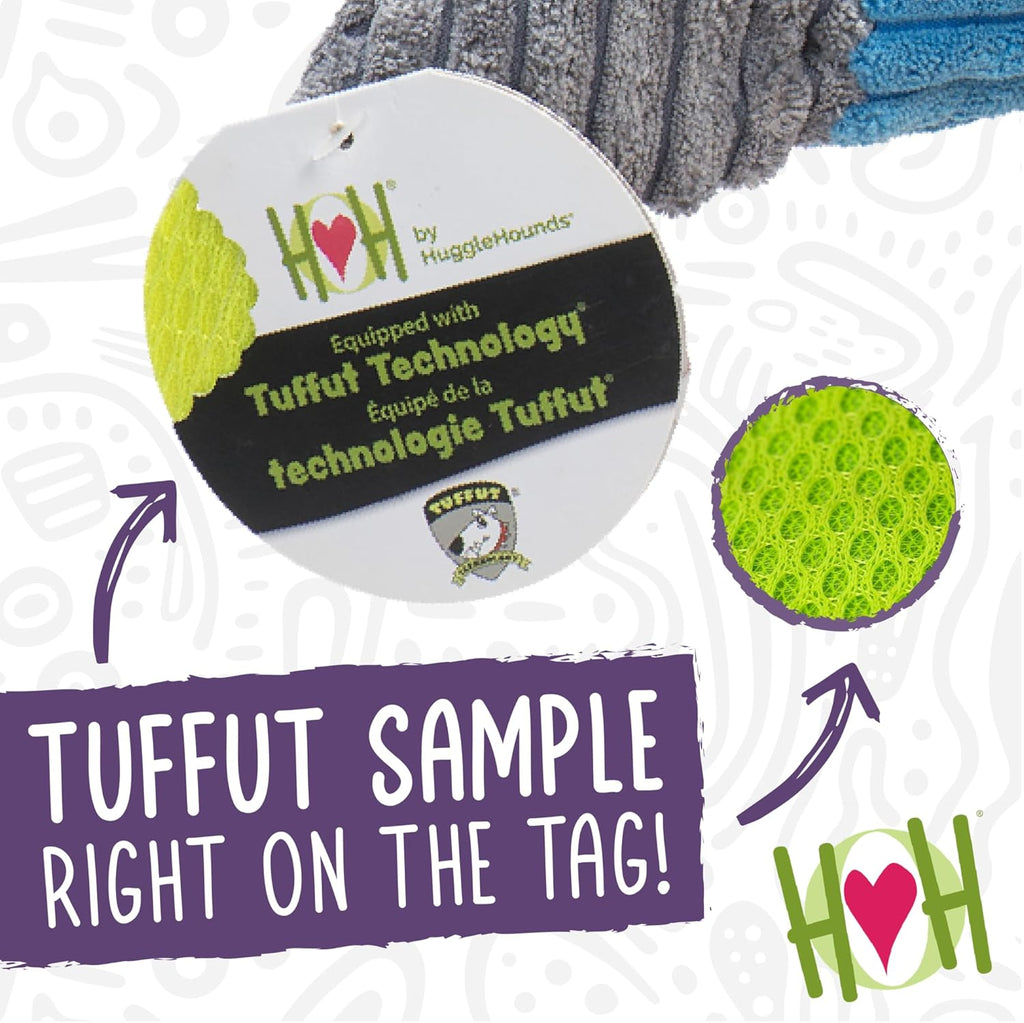 HuggleHounds Knottie Plush Dog Toy - Dog Stuffed Animal Toy, Puppy Toys, Squeaky Dog Toy for Small, Medium & Large Dogs, Durable Plush to Keep Them Busy - Manny Moose, Small