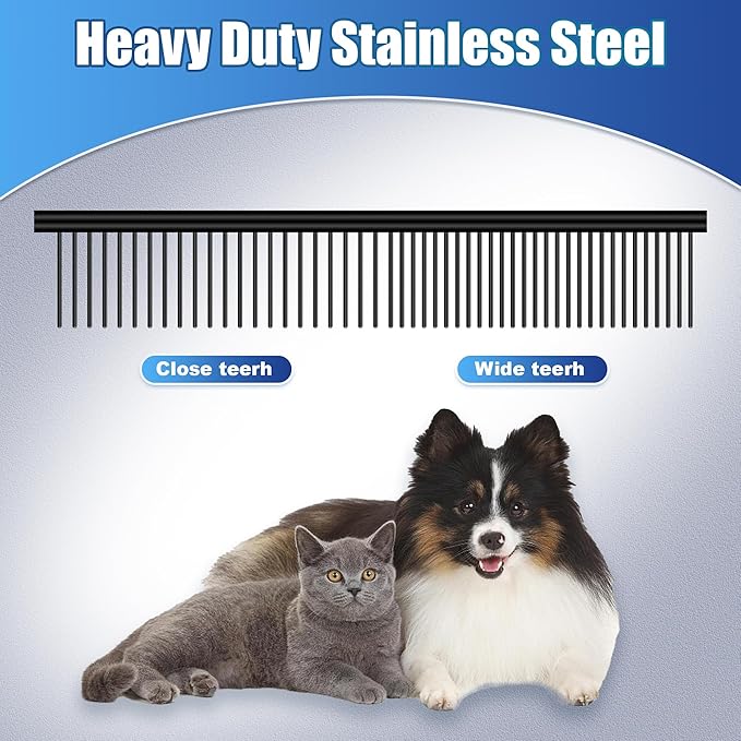 Dog Grooming Scissors Kit with Safety Round Tips, GEMEK Professional 5 in 1 Grooming Scissors for Dogs (Black 5 in 1)