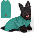 KYEESE Dog Christmas Sweater with Leash Hole Warm Pullover with Reflective Yarn for Small and Medium Dogs Male Soft Knit Pullover Boy Dog Coats Cozy Lightweight Thick Sweater,Green,Medium