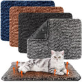 4 Pack Self Warming Cat Bed Indoor Self Heating Dog Cat Pad Washable 16 x 20 Inch Thermal Pet Kennel Pad Crate Bed Mat Reflect Body Heat for Outdoor(16 x 20 Inch,Grey,Brown,Navy Blue,Black)