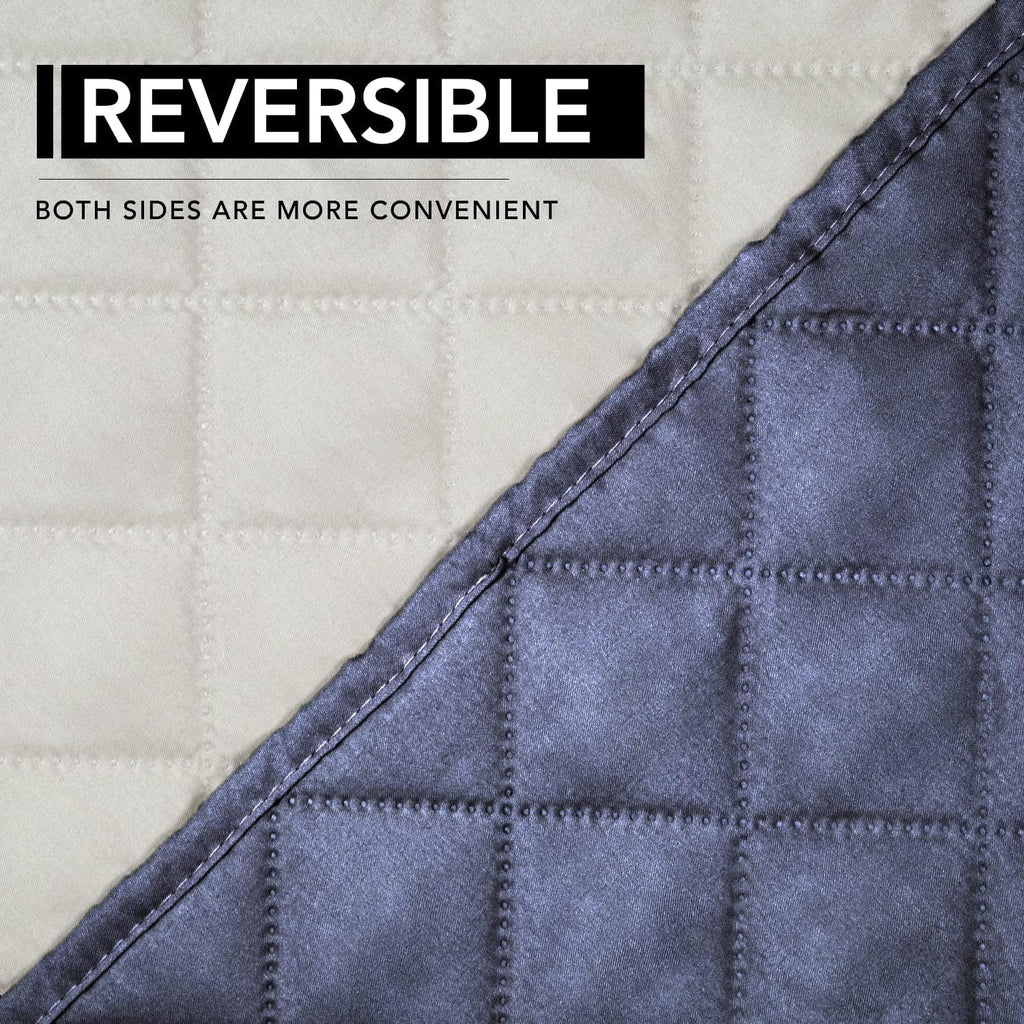 Easy-Going Oversized Recliner Chair Cover Reversible Couch Cover Sofa Cover for Dogs Water Resistant Furniture Protector with Elastic Strap for Pet (Oversized Recliner, Dark Blue/Ivory)