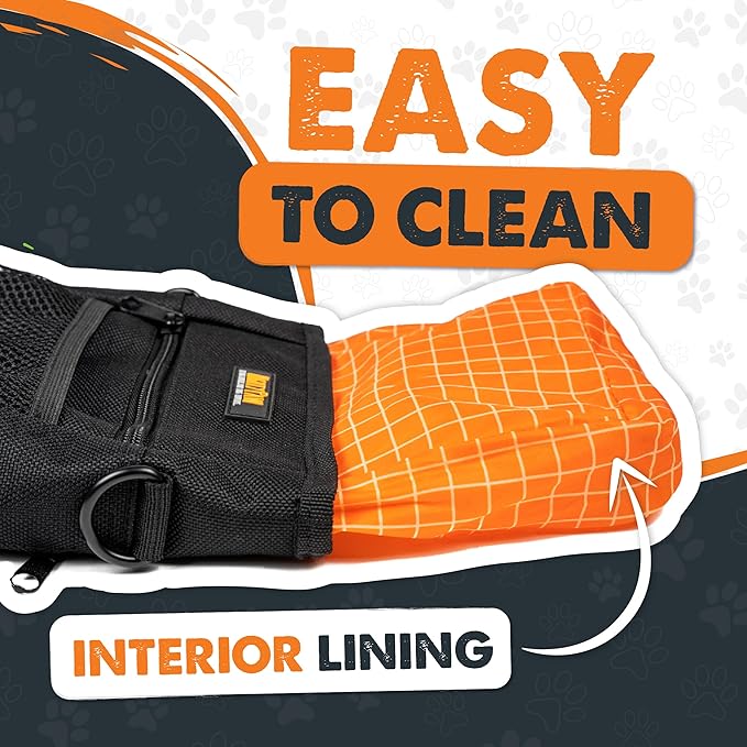 Mighty Paw Dog Treat Pouch | No Spill Magenetic Clasp - Hands-Free Pouches for Training - Pets Training Treat Pouches for Dog Walks - Pet Bags Pouch - Built in Poop Bag Holder - Black