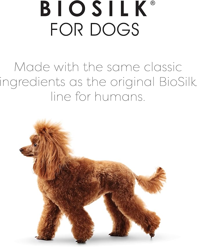 BioSilk for Dogs Silk Therapy Conditioner with Natural Coconut Oil | Coconut Oil Dog Conditioner from BioSilk for Dogs | Pet Conditioner for Dogs, 12 Ounces,Beige