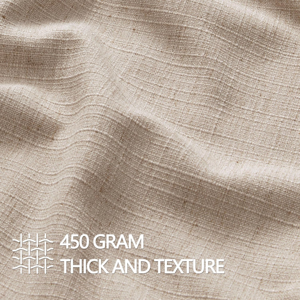 MIULEE Decorative Pillow Covers 20x20, 2 Pack Boho Farmhouse Neutral Throw Pillows for Couch, Thick Textured Modern Linen Cushion Cases Sofa Bed Living Room Home Decor, Natural Linen