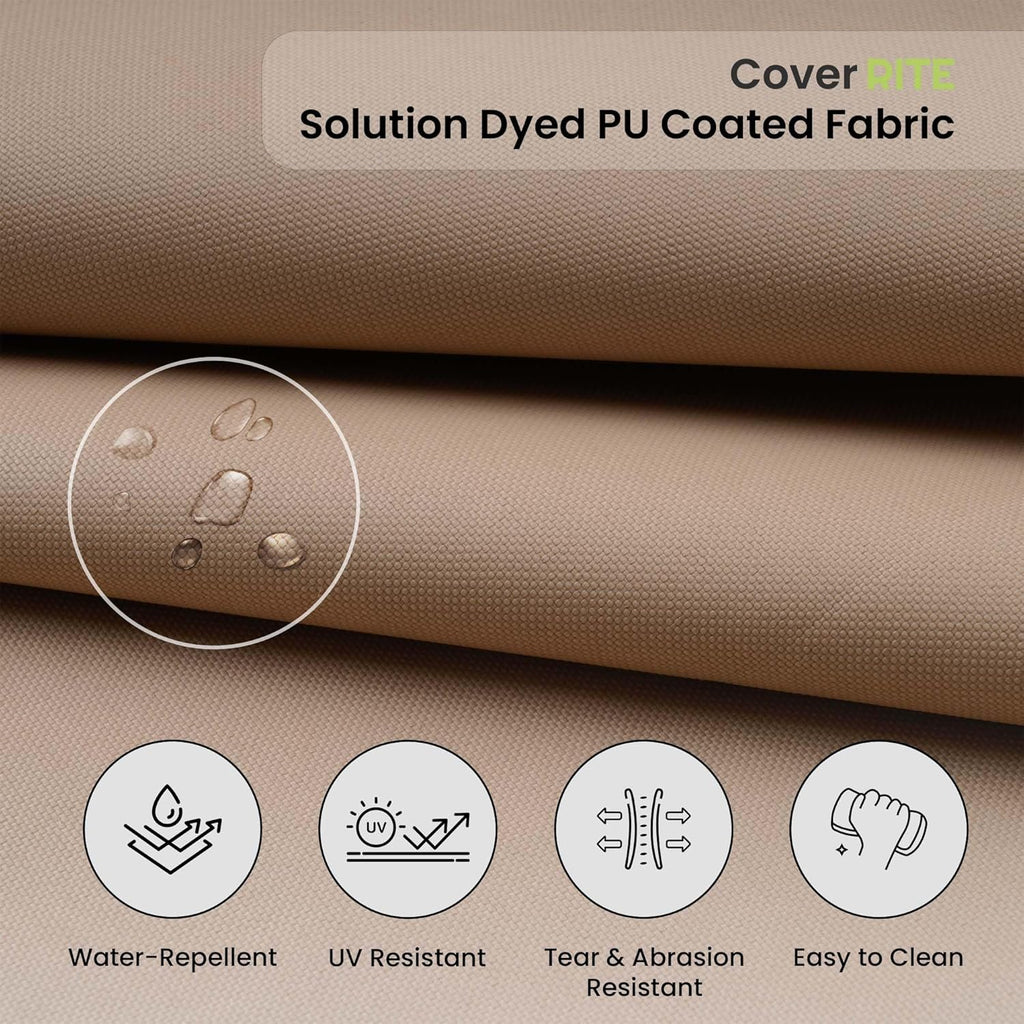 Covers & All CoverRite Rectangle High Back Chair Cushion, 600 Denier, Foam Seat and Poly Fill Back Outdoor High Back Chair Cushions, Water, UV and Fade Resistant for Patio High Back Chair Cushions