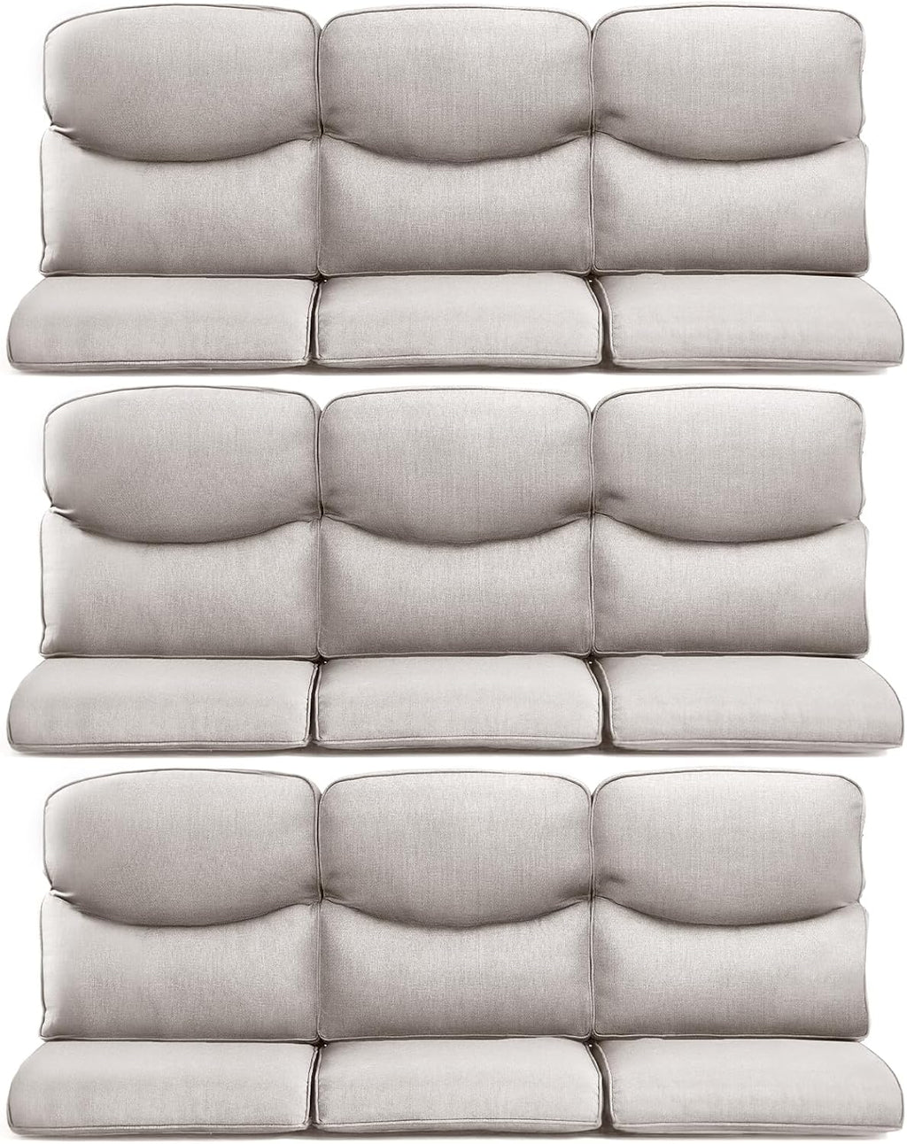 9-Piece Outdoor Patio Cushion Set - Fade & Water Resistant with Removable Olefin Cover, 22x24x4 Inch Memory Foam Cushions for Wicker Sectional Sofa – Beige/Crescent