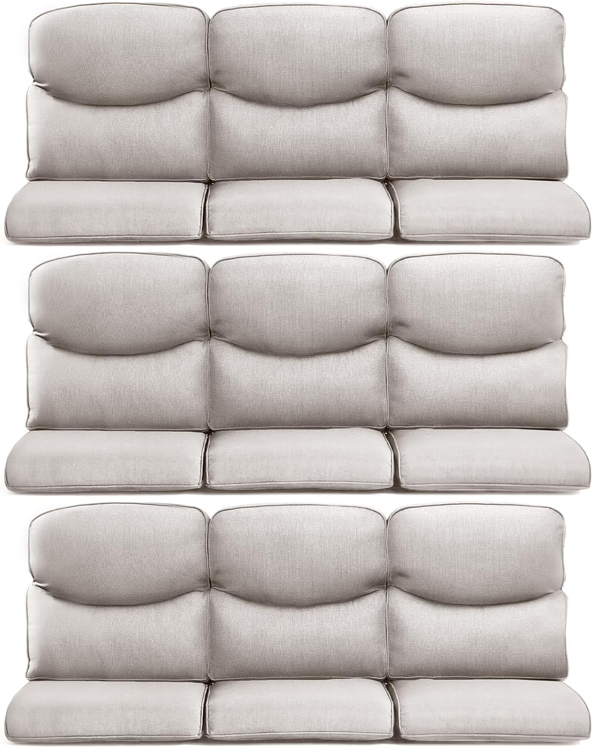 9-Piece Outdoor Patio Cushion Set - Fade & Water Resistant with Removable Olefin Cover, 22x24x4 Inch Memory Foam Cushions for Wicker Sectional Sofa – Beige/Crescent