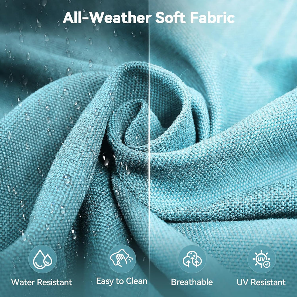 6" Thick Outdoor Cushions 24x24x6, 7-Set Deep Seat Patio Cushions with Removable Cover, Waterproof & Fade Resistant Replacement for Wicker Chair, Loveseat, Sofa - Teal