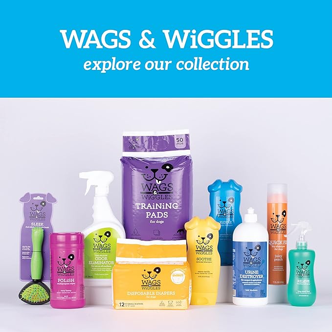 Wags & Wiggles Polish Multipurpose Wipes for Dogs, Very Berry Scent - Scented Dog Wipes Clean & Condition Your Dog's Coat Without A Bath, 100 Count