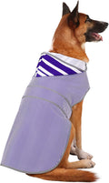 Dog Raincoat for Large Dogs Puppies Waterproof Hooded Rain Jacket with Reflective Strips Leash Hole & Poncho Adjustable Fit (Bluestripe,XXL)