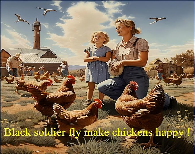 11 lb Black Soldier Fly Larva - BSFL is a high Calc-Rich Chicken Feed with More Calcium Than mealworms.It is a Pure Natural Food That Provides high Protein for Chickens and Birds