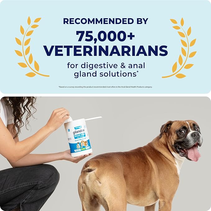Vetnique Labs Glandex Dog Wipes for Pets Cleansing & Deodorizing Anal Gland Hygienic Dog & Cat Wipes with Vitamin E, Skin Conditioners and Aloe (100ct Pouch)