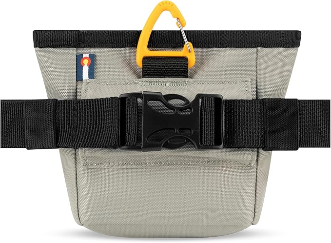 OllyDog Goodie Treat Bag, Dog Treat Pouch, Waist Belt Clip for Hands-Free Training, Magnetic Closure, Dog Training and Behavior Aids, Three Ways to Wear (Wasabi Stone)