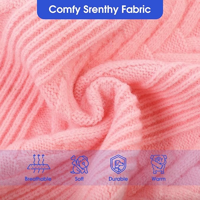 ASENKU Extra-Large Dog Sweater, Dog Sweaters for Extra Large Dogs, Pet Sweatshirt Apparel Turtleneck Pullover Winter for Doberman, Great Dane (Pink, 4XL)