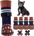 Kuoser Non Slip Dog Socks for Hardwood Floors, 4Pack Anti-Slip Dog Grippy Socks to Prevent Licking Paws, Dogs Booties Paw Protectors with Double-Sided Traction for Small Medium Large Senior Dogs, XS