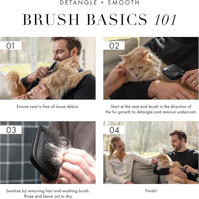 Tweezerman Dog and Cat Slicker Brush for Large Pets, Grooming Brush with Coated Bristles to Prevent Scratching and Ergonomic Handle